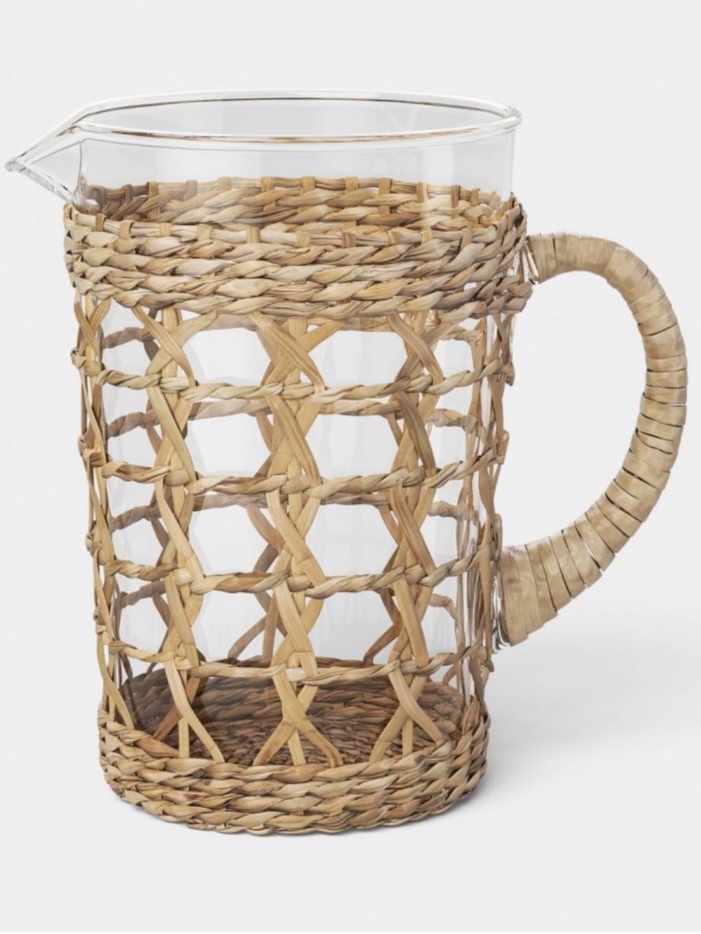 New Threshold 43.95oz Woven Rattan Beverage Pitcher 2026 Collection Hard to Find